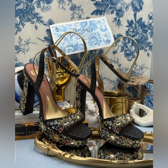 🆕 GB GIANNI BINI 🧿 NWOB Enchant-Ment Bead Embellished Platform Sandals, Sz 8M - Picture 2 of 14